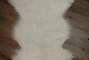 NEW Bloomingville white Mongolian lamb throw rug