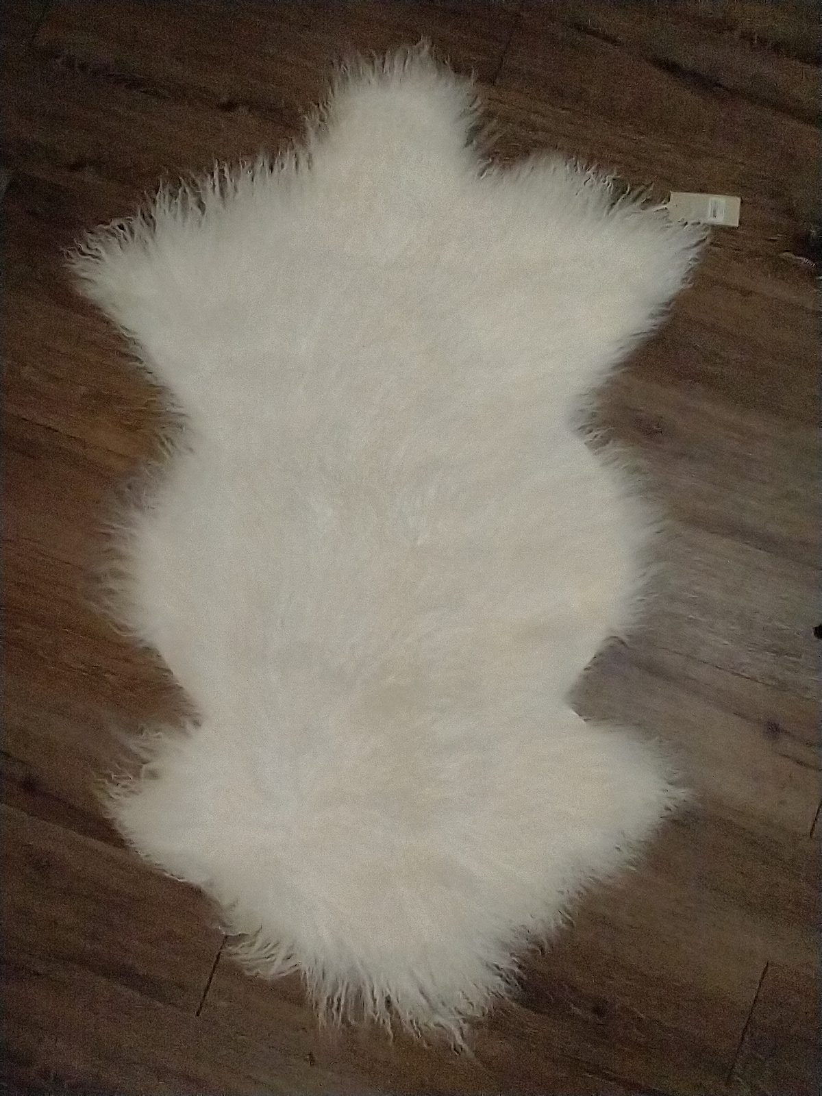 NEW Bloomingville white Mongolian lamb throw rug