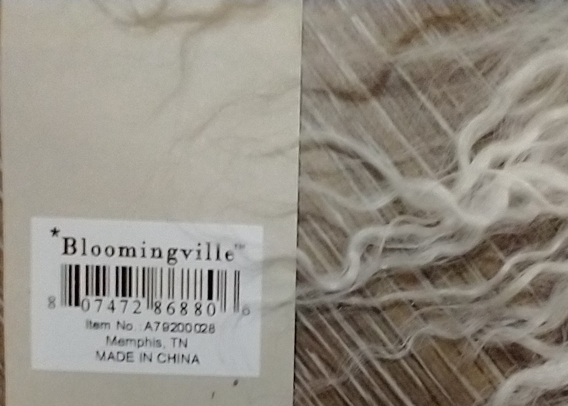 NEW Bloomingville white Mongolian lamb throw rug